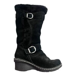 Bass Black Winter Boots with Buckle Detail